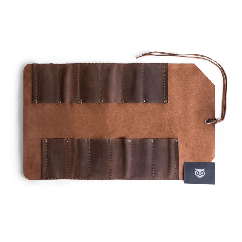 Hide & Drink Leather Tool Bag Roll Up, 12 Slot Heavy Duty Tool Roll Bag Organizer, Tool Roll Up Bag, Portable Tool Wrap Roll Bags for Travel, Durable Tool Kit Folding Tool Pouch Roll Up Mechanic Gifts for Men - Image 5